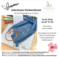 Stickwerkstatt im Januar